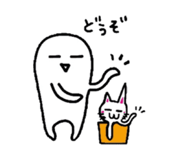 White-Man & Hakoiri-Cat 2 sticker #1278416