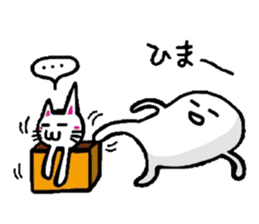 White-Man & Hakoiri-Cat 2 sticker #1278420