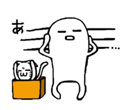 White-Man & Hakoiri-Cat 2 sticker #1278432