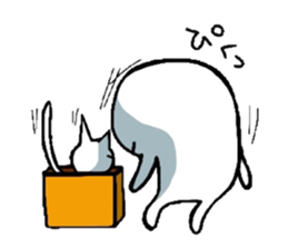 White-Man & Hakoiri-Cat 2 sticker #1278438