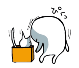 White-Man & Hakoiri-Cat 2 sticker #1278438