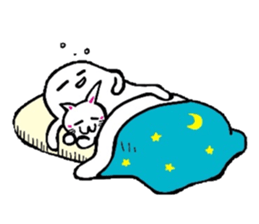 White-Man & Hakoiri-Cat 2 sticker #1278441