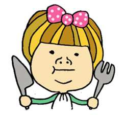 Blight hair girl's feeling. sticker #1279804