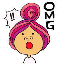 Blight hair girl's feeling. sticker #1279810