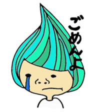 Blight hair girl's feeling. sticker #1279811