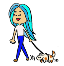 Blight hair girl's feeling. sticker #1279831