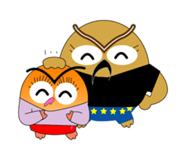 Lucky owl family sticker #1280508