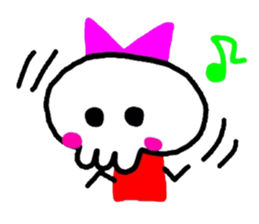 skull girl and black cat sticker #1280818