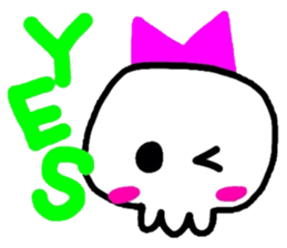 skull girl and black cat sticker #1280819