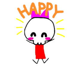 skull girl and black cat sticker #1280823