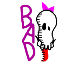 skull girl and black cat sticker #1280824