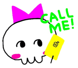 skull girl and black cat sticker #1280825