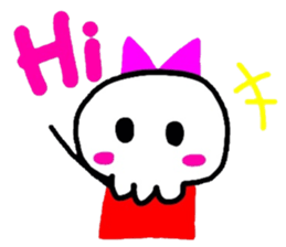 skull girl and black cat sticker #1280826