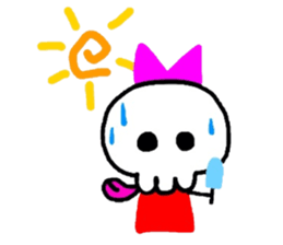 skull girl and black cat sticker #1280827