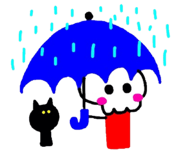 skull girl and black cat sticker #1280828