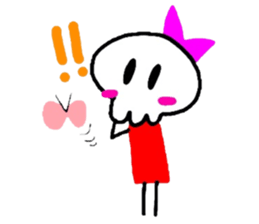 skull girl and black cat sticker #1280830