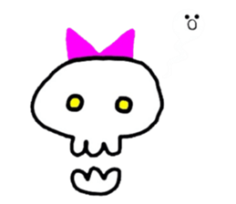 skull girl and black cat sticker #1280831