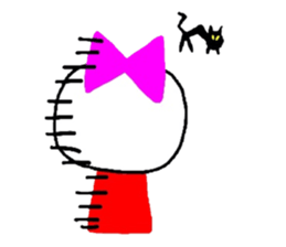 skull girl and black cat sticker #1280833