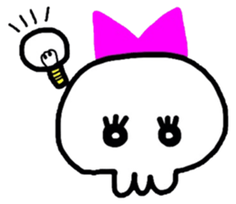 skull girl and black cat sticker #1280834