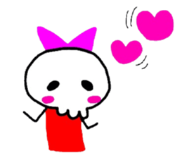 skull girl and black cat sticker #1280836