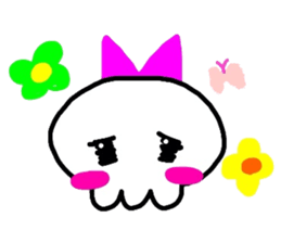 skull girl and black cat sticker #1280838