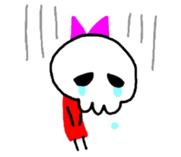 skull girl and black cat sticker #1280839