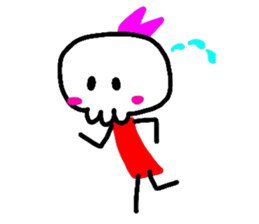 skull girl and black cat sticker #1280840