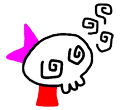 skull girl and black cat sticker #1280841