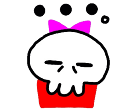 skull girl and black cat sticker #1280844