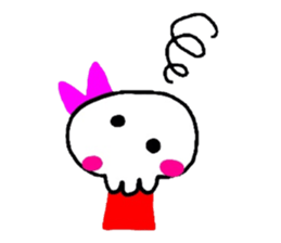 skull girl and black cat sticker #1280845