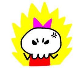 skull girl and black cat sticker #1280848