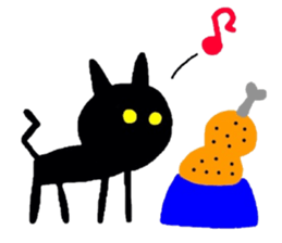 skull girl and black cat sticker #1280849