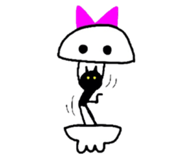 skull girl and black cat sticker #1280852