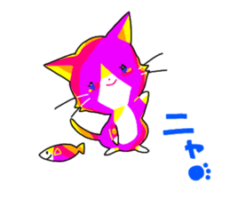 pink cat - hachiware sticker #1283378