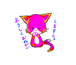 pink cat - hachiware sticker #1283380