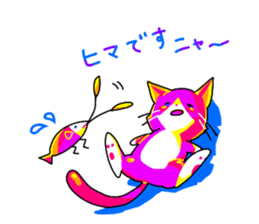 pink cat - hachiware sticker #1283393