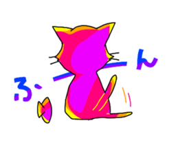 pink cat - hachiware sticker #1283395