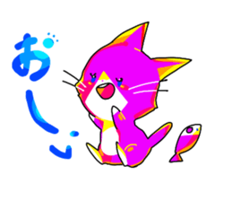 pink cat - hachiware sticker #1283397