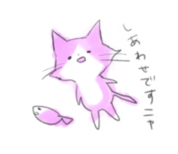 pink cat - hachiware sticker #1283398