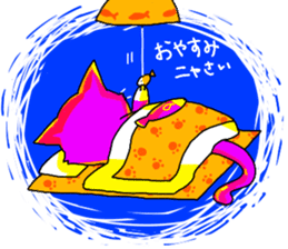pink cat - hachiware sticker #1283400