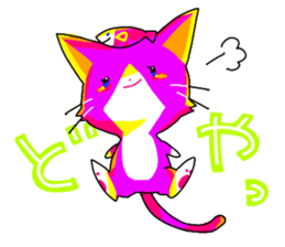 pink cat - hachiware sticker #1283402