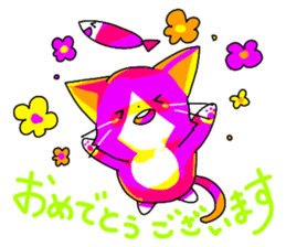 pink cat - hachiware sticker #1283403