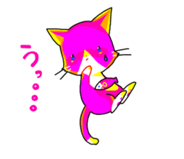 pink cat - hachiware sticker #1283404