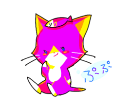 pink cat - hachiware sticker #1283407