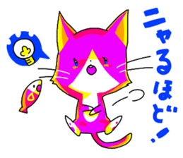 pink cat - hachiware sticker #1283408