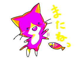 pink cat - hachiware sticker #1283410