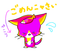 pink cat - hachiware sticker #1283414