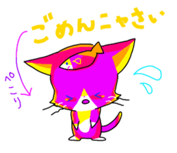 pink cat - hachiware sticker #1283414