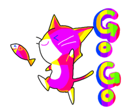 pink cat - hachiware sticker #1283417