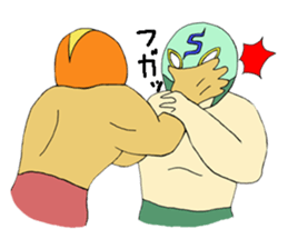 Pro-wrestling game! "Masked wrestler" sticker #1286431